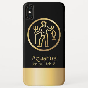 Capa Para iPhone Da Case-Mate Aquário o ouro do preto do zodíaco do portador d