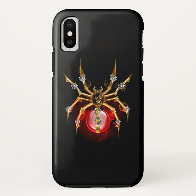 Capa Para iPhone, Case-Mate Aranha steampunk em preto (Verso)