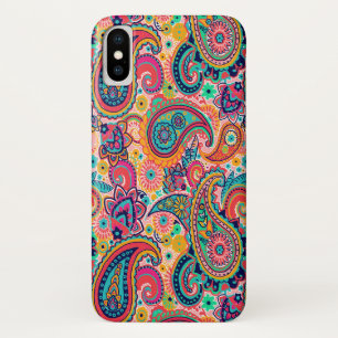 Capa Para iPhone X Arco-íris brilhante Paisley
