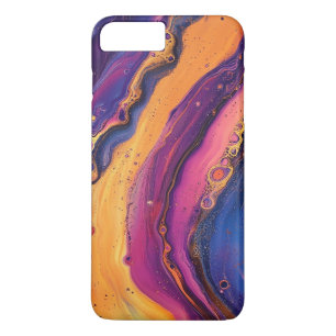 Capa iPhone 8 Plus/7 Plus Arco-Íris Fluido Pour Purple & Orange Colorir