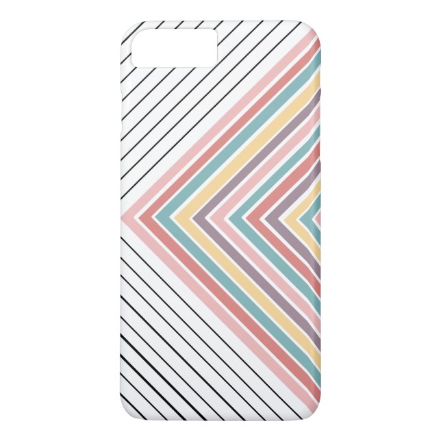 Capa Para iPhone, Case-Mate Arco-íris mais listras brancas e pretas (Verso)