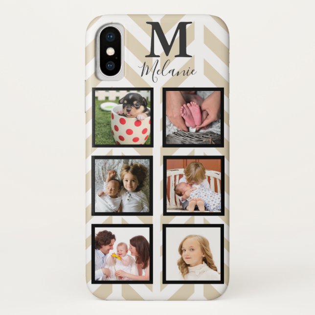 Capa Para iPhone, Case-Mate Arenque Branco Moderno 6 Fotografia e Monograma (Verso)