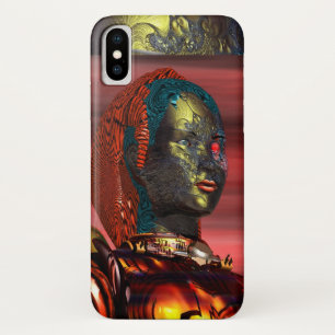 Capa Para iPhone X ARES/CYBORG PORTRAIT IN SUNSET Science Fiction