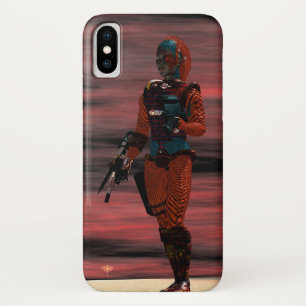 Capa Para iPhone X ARES CYBORG,RED SUNSET Science Fiction,Sci-Fi