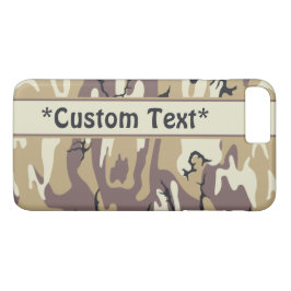Capa iPhone 8 Plus/7 Plus Arid Brown Camo com texto personalizado