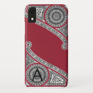 Capa Para iPhone XR ARQUITETO Marsala Vermelho Monograma