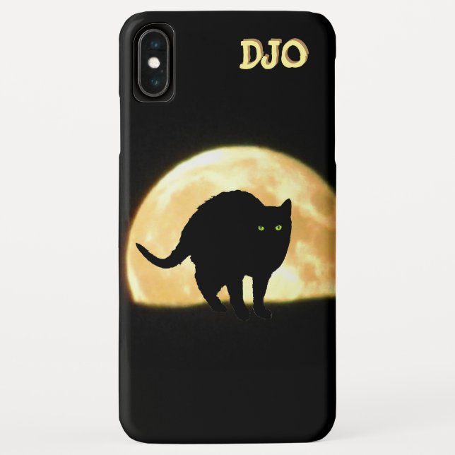Capa Para iPhone, Case-Mate Arrancando Gato Preto e Lua Ascensão (Verso)