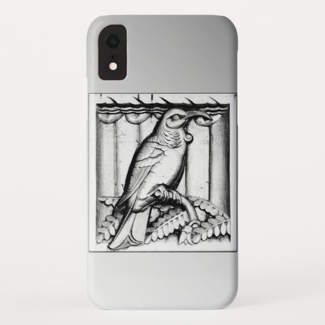 Capa Para iPhone, Case-Mate Art Deco - falcão de pedra gravado - prata (Verso)