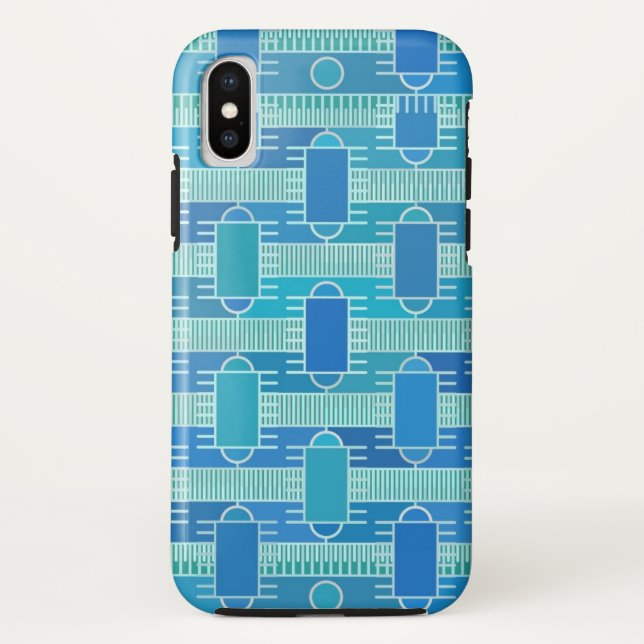 Capa Para iPhone, Case-Mate Art Deco industrial chic - azul suave (Verso)
