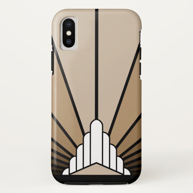 Capa Para iPhone, Case-Mate Art deco sun em bronzeado (Verso)