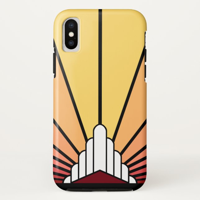 Capa Para iPhone, Case-Mate Art deco sun no amanhecer (Verso)