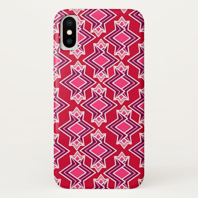 Capa Para iPhone, Case-Mate Art Deco Wallpaper Padrão, Vinho Borgonha (Verso)