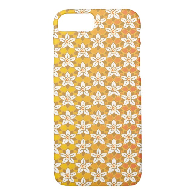 Capa Para iPhone, Case-Mate Art Nouveau amarelo Jonquil floral wallpaper damas (Verso)