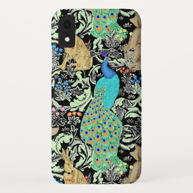Capa Para iPhone, Case-Mate Art Nouveau Peacock Impressão, Turquesa e Neutros (Verso)