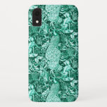 Capa Para iPhone Da Case-Mate Art Nouveau Peacock Impressão, Turquoise e Aqua<br><div class="desc">O padrão Art Nouveau baseado numa tapeçaria vintage,  William Morris inspirou um tecido que retrata uma cena florestal com pavões,  lebres e raposas,  processada digitalmente em turquesa/pavão e aqua mole com fundo teórico profundo</div>