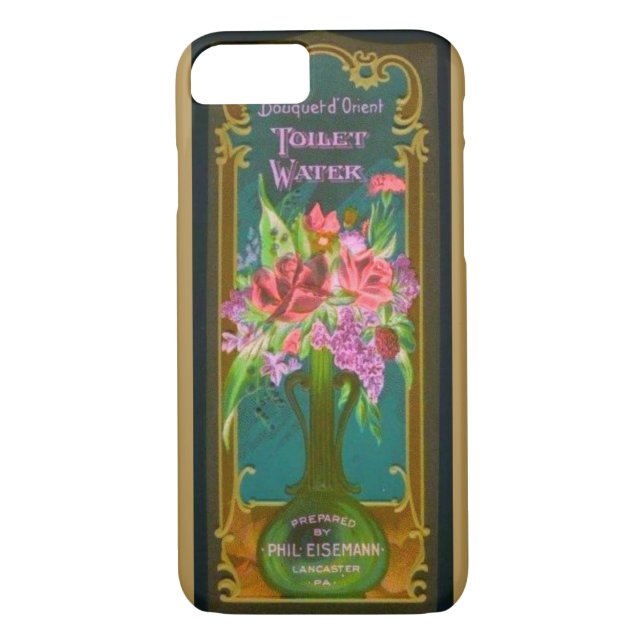 Capa Para iPhone, Case-Mate Art nouveau rótulo perfume floral dourado preto te (Verso)