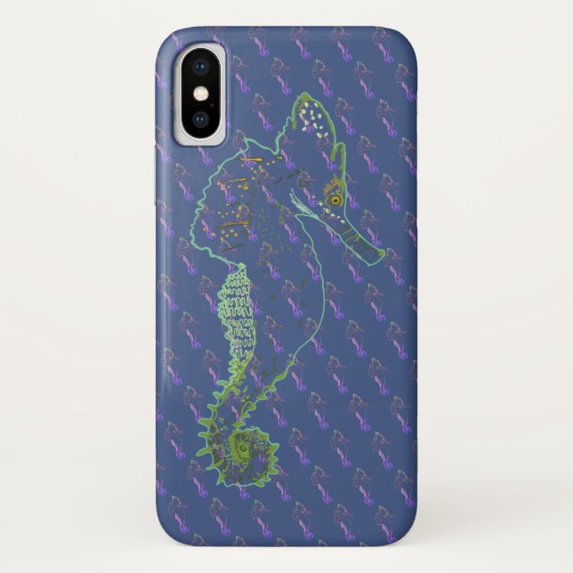 Capa Para iPhone, Case-Mate Arte de cavalo-marinho, Cavalos-marinhos  iPhone X (Verso)