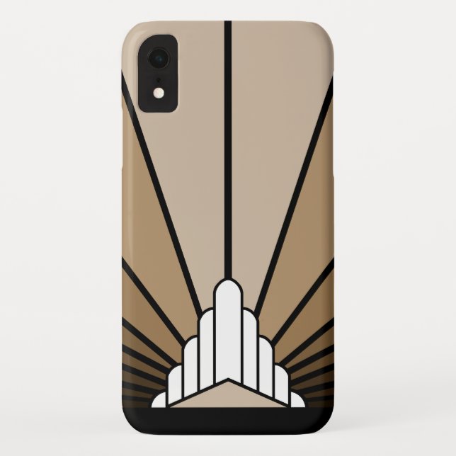 Capa Para iPhone, Case-Mate Arte deco Sun em iPhone tan / iPad case (Verso)