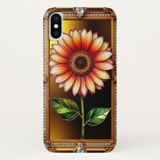 Capa Para iPhone, Case-Mate Arte em Vidro Pintado Flor Elegante (Verso)