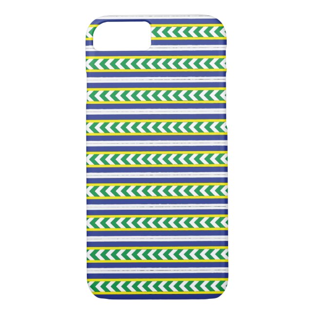 Capa Para iPhone, Case-Mate Arte étnica latgale verde e azul letã (Verso)