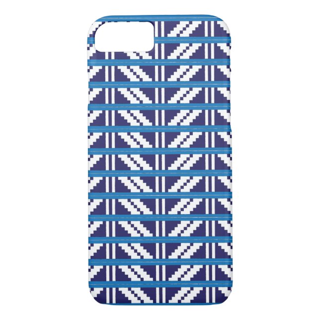 Capa Para iPhone, Case-Mate Arte étnica letã letã branca e azul (Verso)