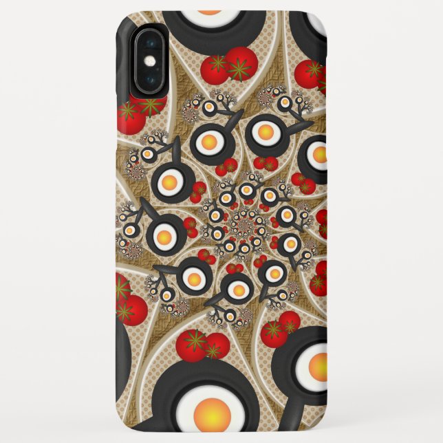 Capa Para iPhone, Case-Mate Arte fractal de brunch engraçado, tomates, ovos (Verso)