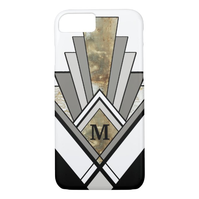 Capa Para iPhone, Case-Mate Arte Marbled Deco Geométrico com Monograma Persona (Verso)