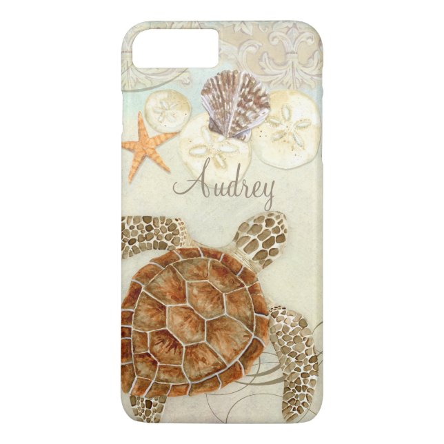 Capa Para iPhone, Case-Mate Arte Maruca Tartaruga Costeira Conchas do Mar de P (Verso)