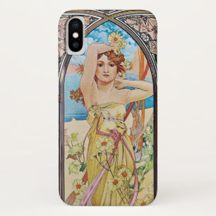 Capa Para iPhone X Arte Nouveau da aurora de Alphonse Mucha