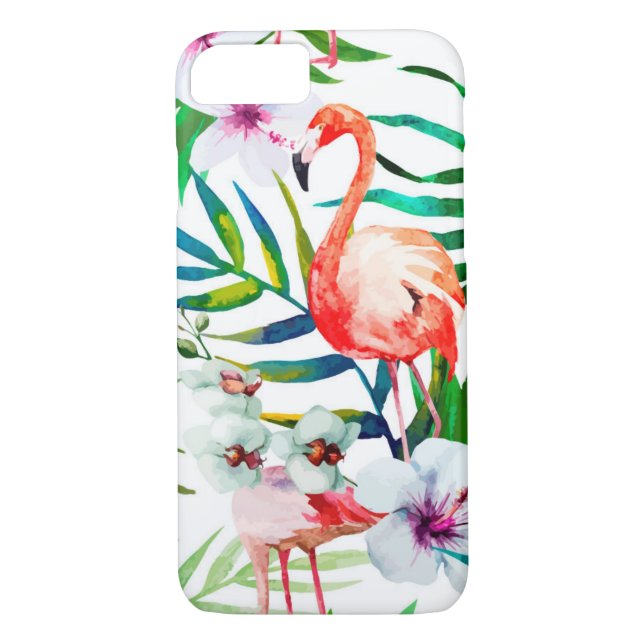 Capa Para iPhone, Case-Mate Arte tropical flamingo (Verso)