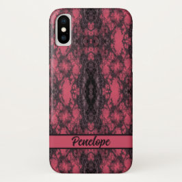 Capa Para iPhone Da Case-Mate Artesanato do padrão de rendas rosa do Damasco gót