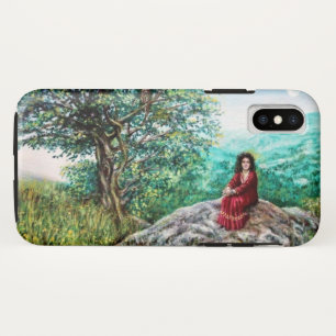 Capa Para iPhone XS ÁRVORE MÁGICA / Aurora em Madeira Verde e Dama e