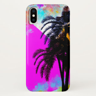 Capa Para iPhone Da Case-Mate Árvores de Palma de Praia Coloridas Coloridas Retr