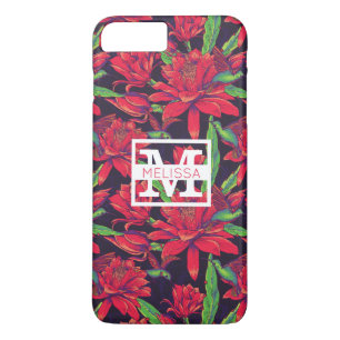 Capa iPhone 8 Plus/7 Plus As flores e os colibris   adicionam seu nome