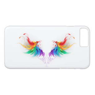 Capa iPhone 8 Plus/7 Plus Asas Fluffy Rainbow