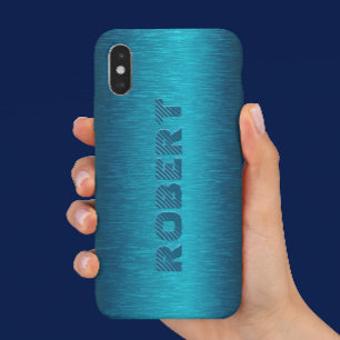 Capa Para iPhone Da Case-Mate Aspecto de alumínio com tinta azul metálico