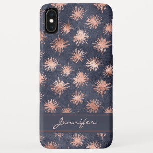 Capa Para iPhone Da Case-Mate Aumentou a folha Dourado - teste padrão dos azuis