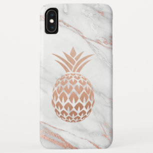 Capa Para iPhone Da Case-Mate Aumentou o abacaxi da folha Dourado no mármore
