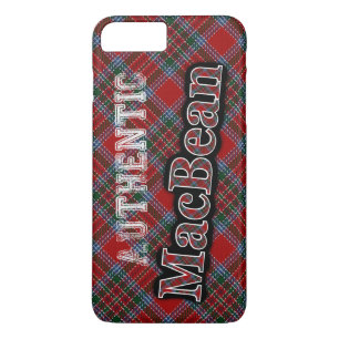 Capa iPhone 8 Plus/7 Plus Authentic Clan MacBean Scottish Tartan Design