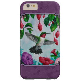 Capa Para iPhone XR Aves e Flores Roxas