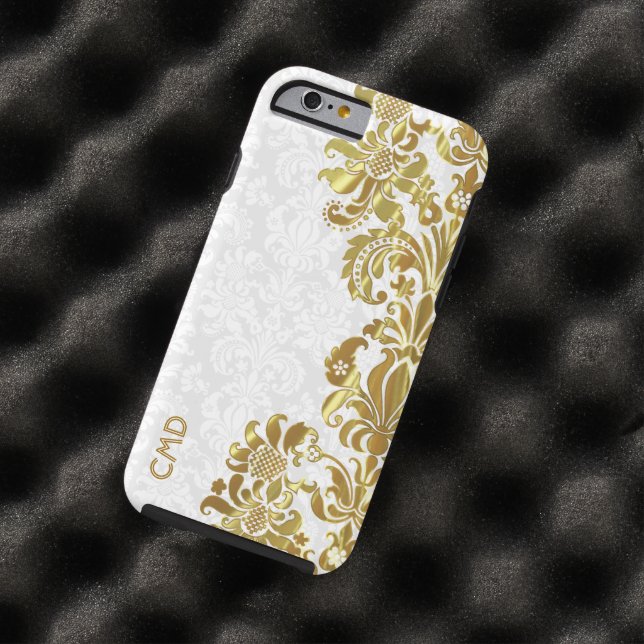Capa Para iPhone, Case-Mate Azeitonas brancas de rendas Douradas Elegantes (In Loco)
