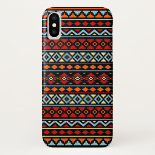 Capa Para iPhone X Aztec Essência II Ptn Vermelho Azul Laranja Amarel