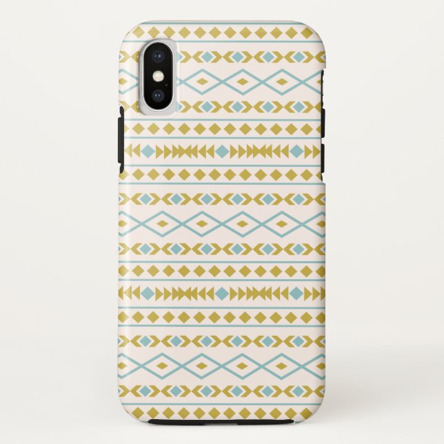 Capa Para iPhone, Case-Mate Aztec Formas Padrão Creme Dourado de Teal (Verso)