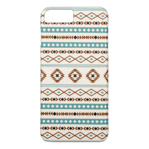 Capa iPhone 8 Plus/7 Plus Aztec Teal Terracotta Black Cream Padrão Misto