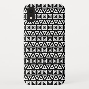 Capa Para iPhone Da Case-Mate Aztec triângulos+quadrados branco-padrão em preto