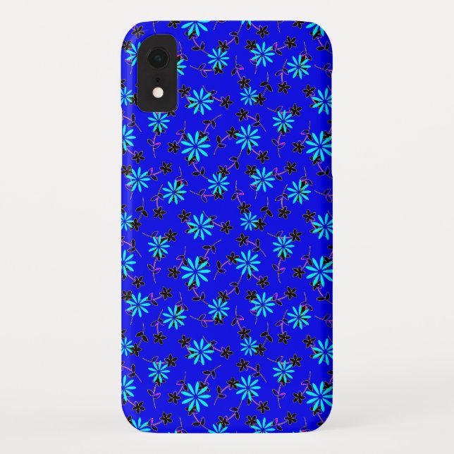 Capa Para iPhone, Case-Mate Azuis cobaltos florais 4Annie (Verso)
