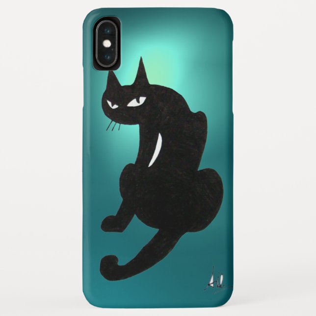 Capa Para iPhone, Case-Mate azul-CAT PRETO (Verso)