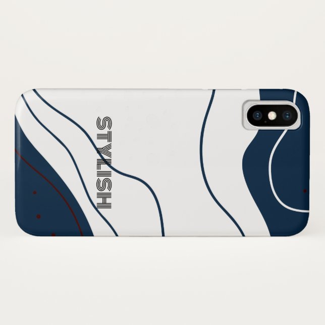 Capa Para iPhone, Case-Mate Azul e branco elegante e moderno (Verso (Horizontal))