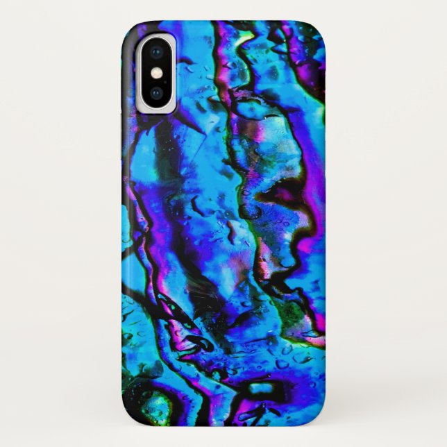 Capa Para iPhone, Case-Mate Azul Iridescente, Roxo Verde Marmoreado Bonito (Verso)