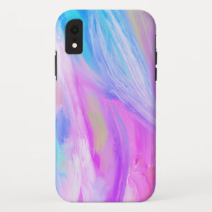 Capa Para iPhone Da Case-Mate Azul roxo da pintura a óleo colorida do abstrato